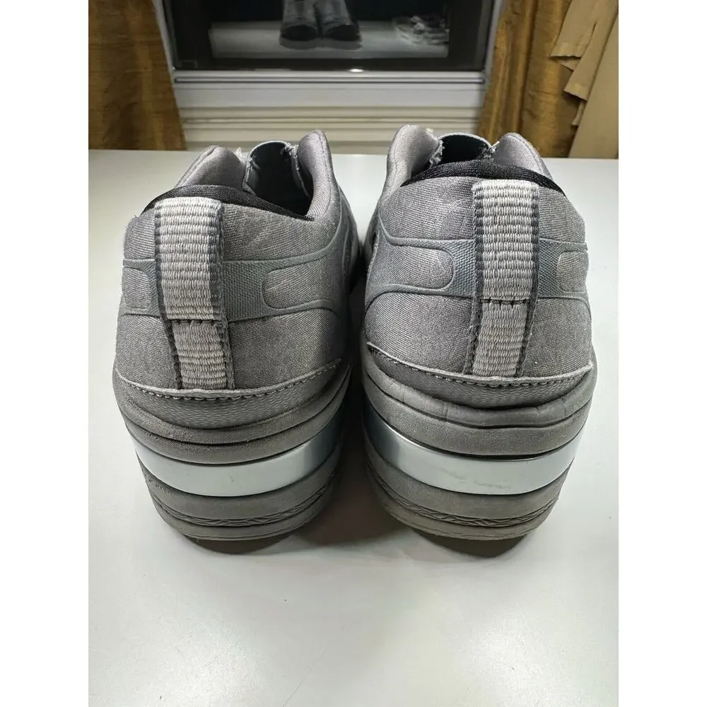 BZEES Derive Wedge Slip On Sneakers Gray Cloud Mesh Top Cloud Technology Sz 7.5